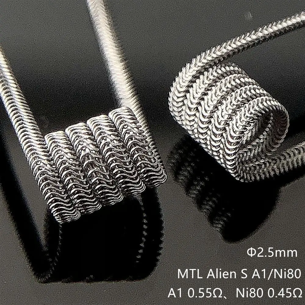 BSKR высококачественные готовые катушки 2 5 мм NI80/A1/SS316L MTL Alien Coil Clapton для