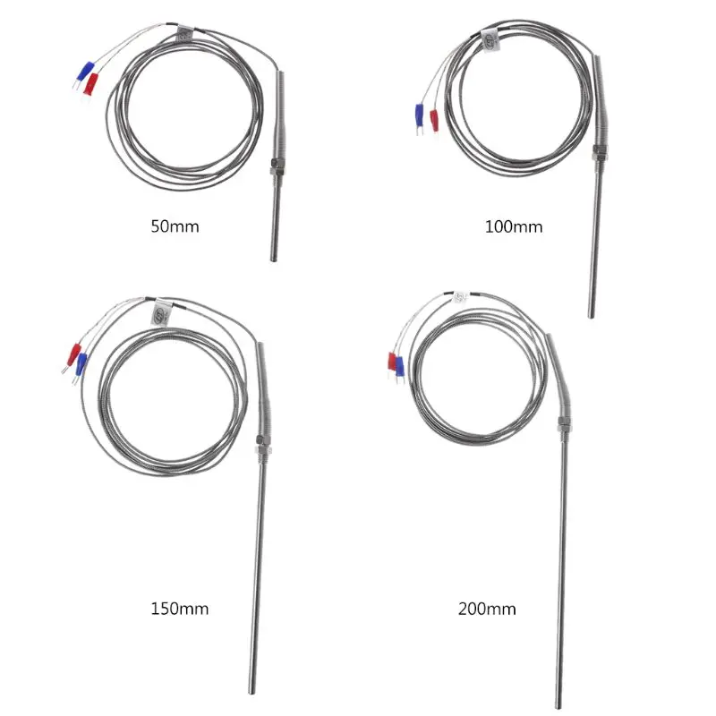 

50mm/100mm/200mm type Thermocouple 2m Cable Thread Temperature Probe