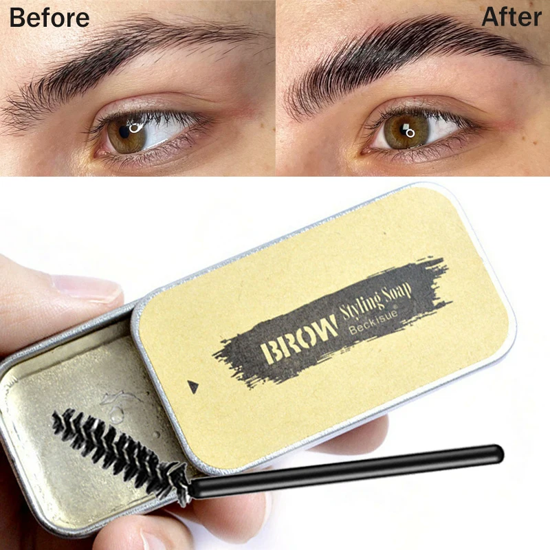 1PC Eyebrow Styling Gel Waterproof Brow Wax Sculpt Soap Easy To Wear 3D Feathery Wild Eyebrow Pomade Cream Makeup Cosmetic Kit