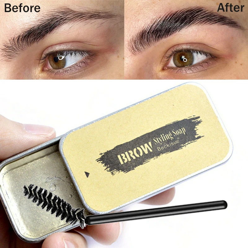 

1PC Eyebrow Styling Gel Waterproof Brow Wax Sculpt Soap Easy To Wear 3D Feathery Wild Eyebrow Pomade Cream Makeup Cosmetic Kit
