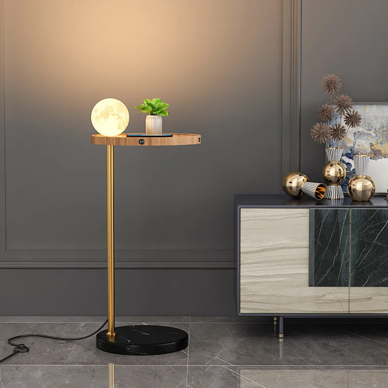 

Scandinavian Wireless Charging Bedroom Floor Lamp Moon Romantic Bedside Lamps Living Room Sofa Creative Deco Table Light