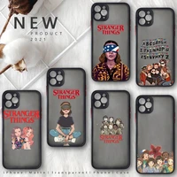 stranger things phone case for iphone 13 12 11 8 7 plus mini x xs xr pro max matte transparent cover