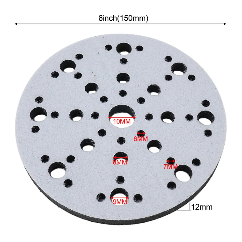 

6 Inch 150mm 48-Holes Soft Sponge Interface Pad Polishing Pad For Sander Backing Pads Buffer Power Tools Accessories