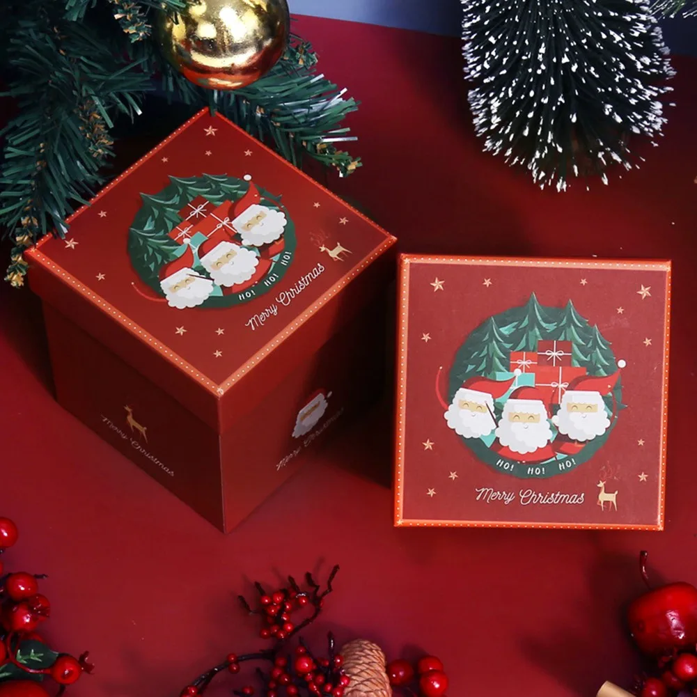 

Коробки для конфет из крафт-бумаги с надписью "Merry Christmas"