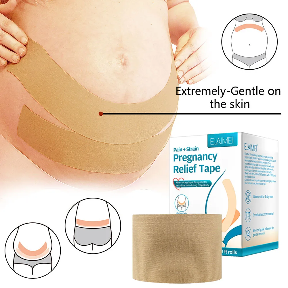 

1 Roll Pregnancy Belly Support Tape Abdomen Women Support Belly Pressure back Pelvic Pain Relief Waist Belt Bands