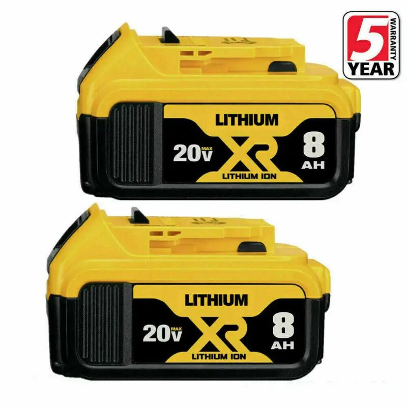DCB200 20V 8Ah Replaceable Li-ion Battery Compatible with Dewalt 18 Volt MAX XR Power Tools 18650 Lithium Batteries