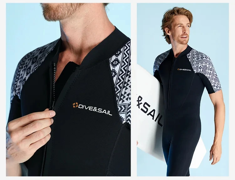 Костюм для плавания с коротким рукавом мужчин и женщин теплый гидрокостюм