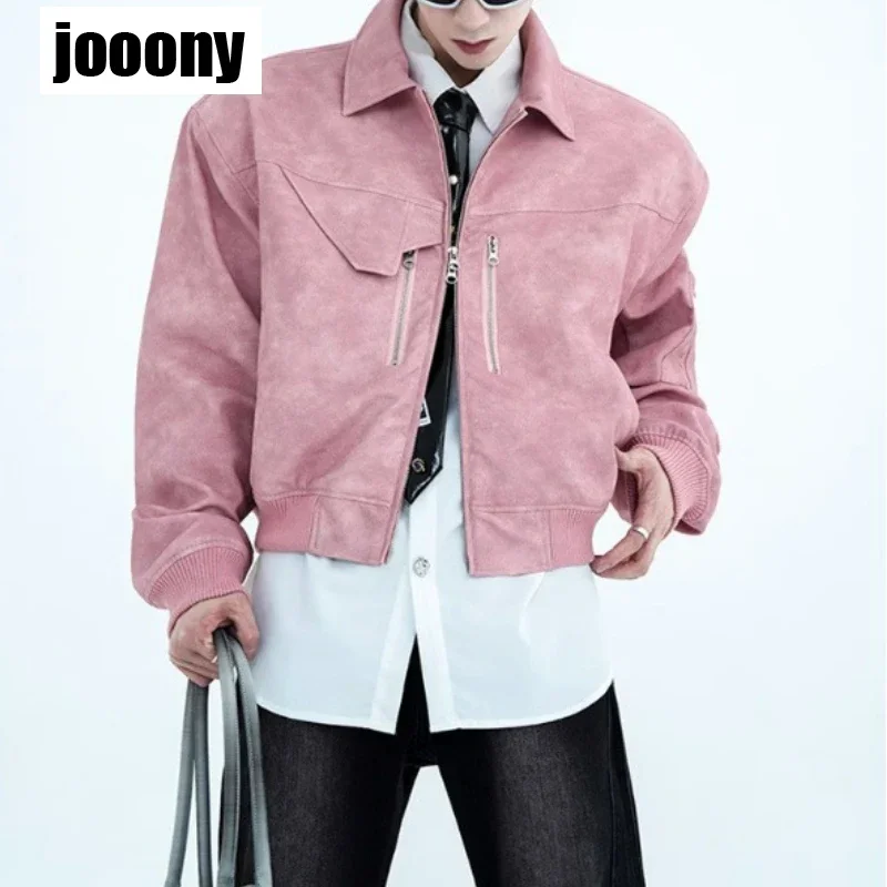 Модные мужские однотонные базовые пальто в стиле ретро куртки 2024 новые короткие