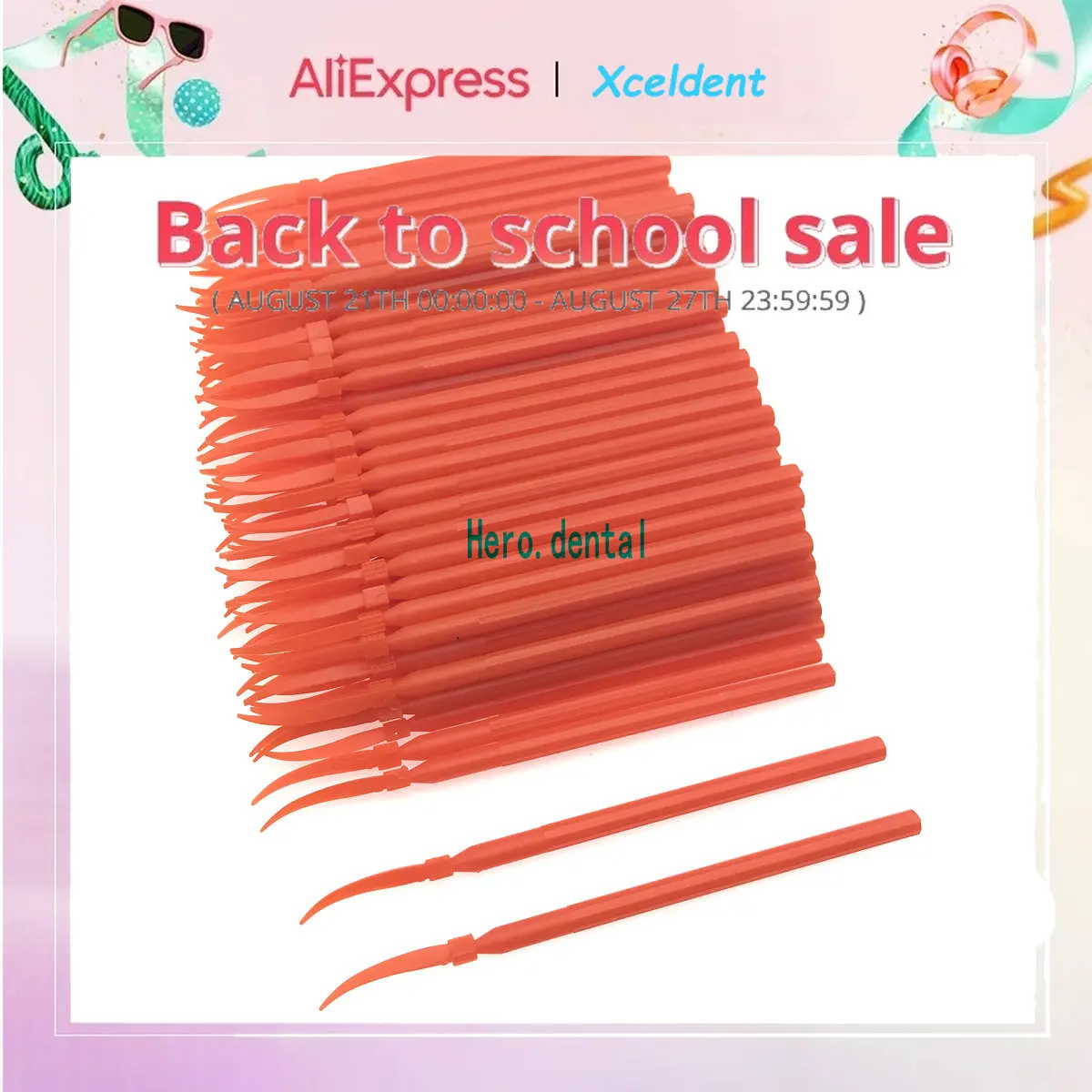 

100pcs Dental Plastic Wedge with Handle Orthodontic Material