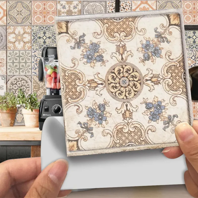 

Film covered mosaic retro tile tile tile paste kitchen and bathroom self-adhesive decoration DIY Wall paste floor paste