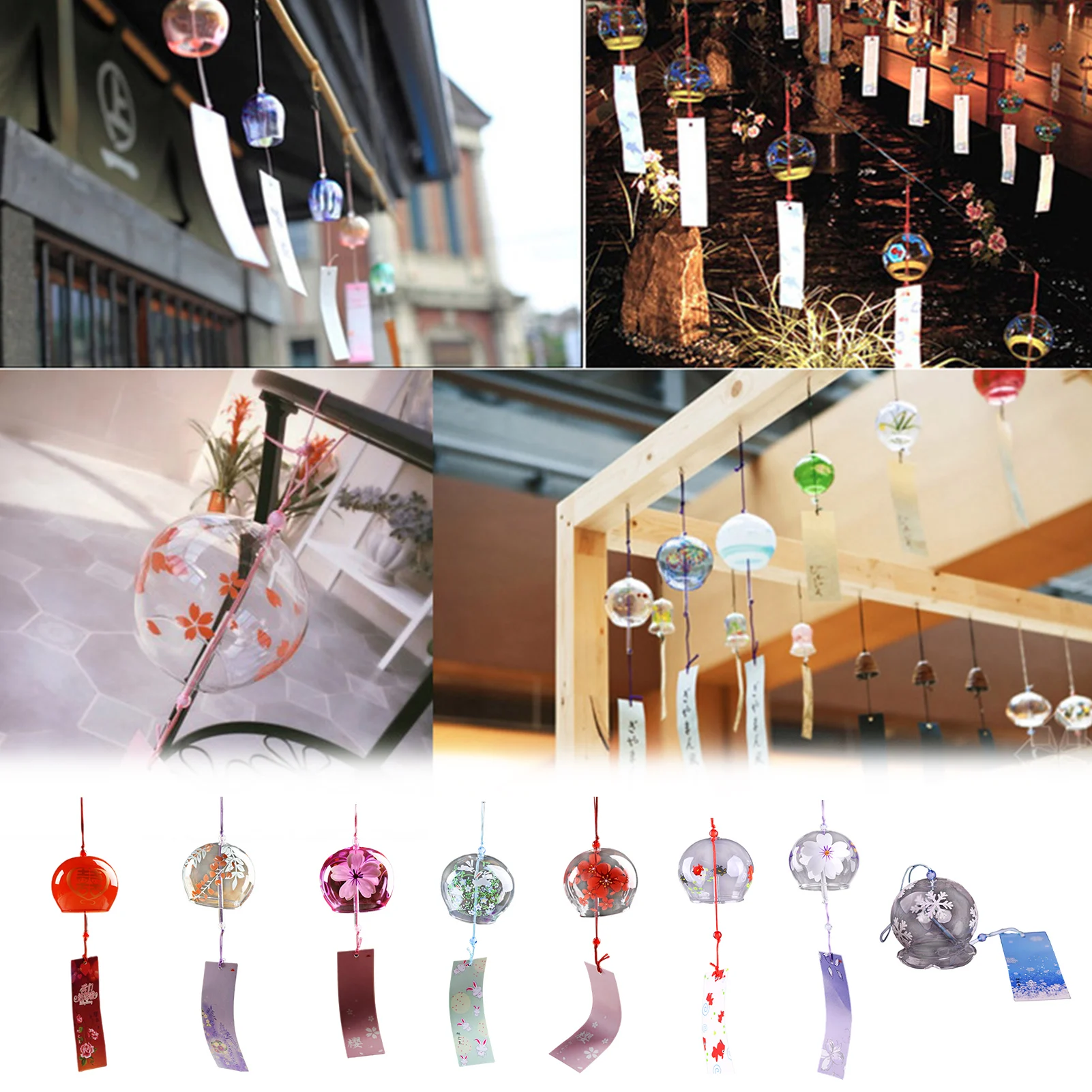 

1PC Wind Bell Japan Wind Chimes Handmade Glass Furin Spa Kitchen Office Decor Japanese Room Decor For Home Decoration Party