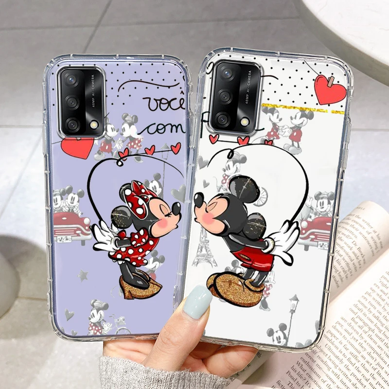 

Pink Disney Minnie Mickey Phone Case For OPPO Realme V11 X3 X50 Q5i GT GT2 Neo 2 3 C21Y C3 10 9 8 7i Pro Master Transparent