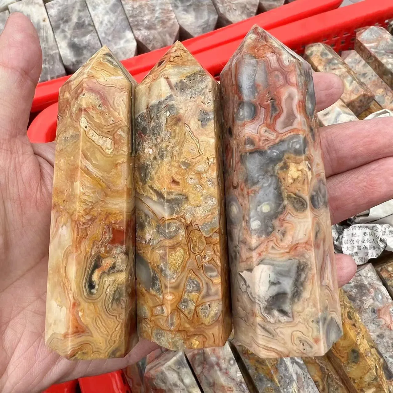

7-9CM Rare natural crazy agate crystal point natural crystal reiki healing