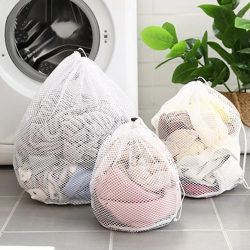 

3 Size Drawstring Laundry Bag Foldable Protection Net Filter Underwear Bra Socks Underwear Washing Laundry Care Accessories