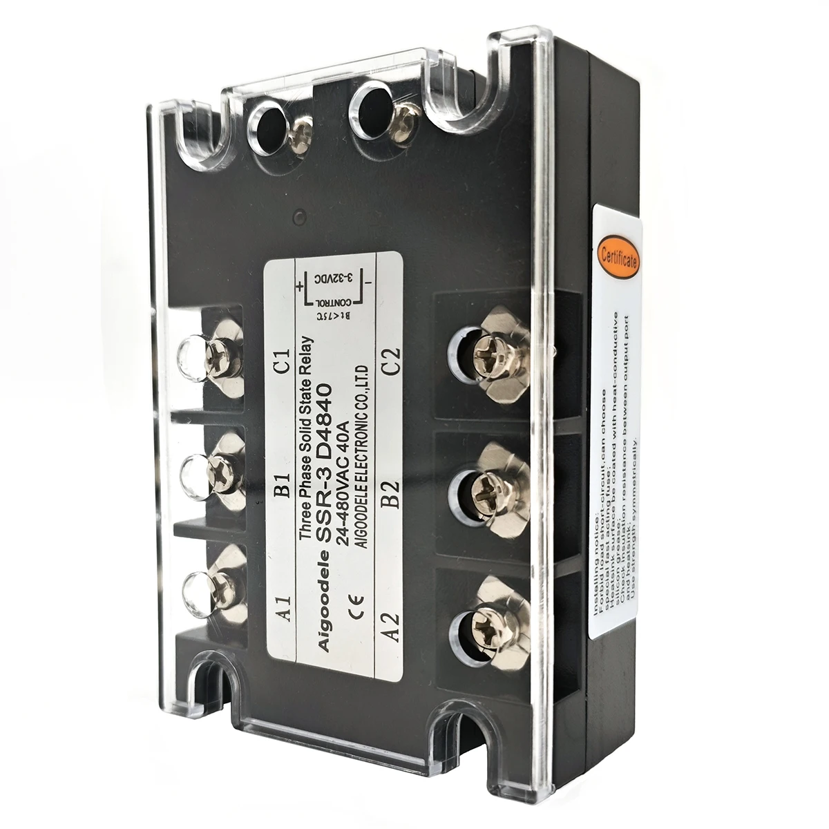 Трехфазное твердотельное реле SSR-3 DA 25-200А DC-AC 3-32В 24-480В