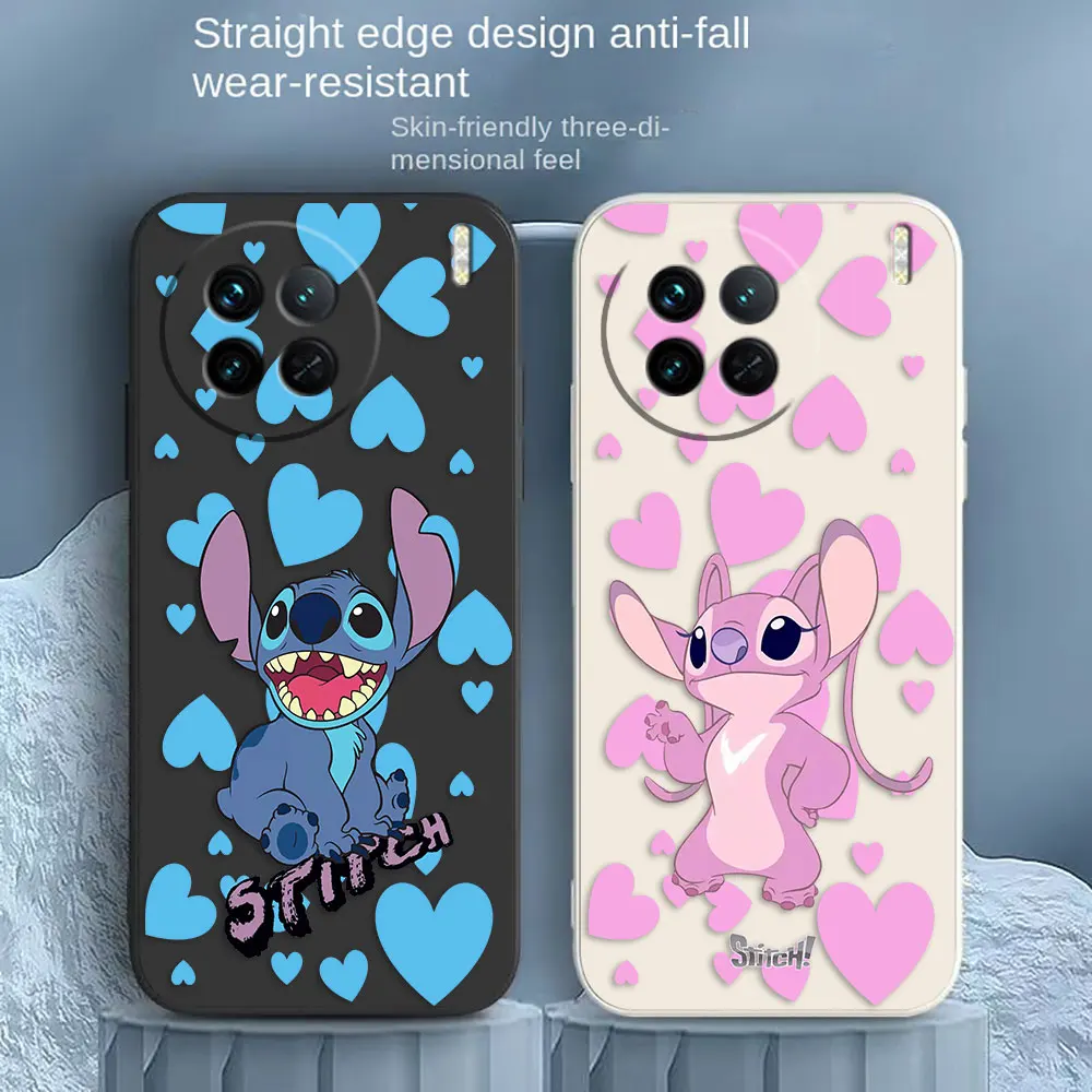 

Cartoon Lilo & Stitch Angel Phone Case For VIVO X21I X21S X23 X27 X30 X50 X60 X70 X90 5G PRO PLUS Colour Liquid Case Funda Shell