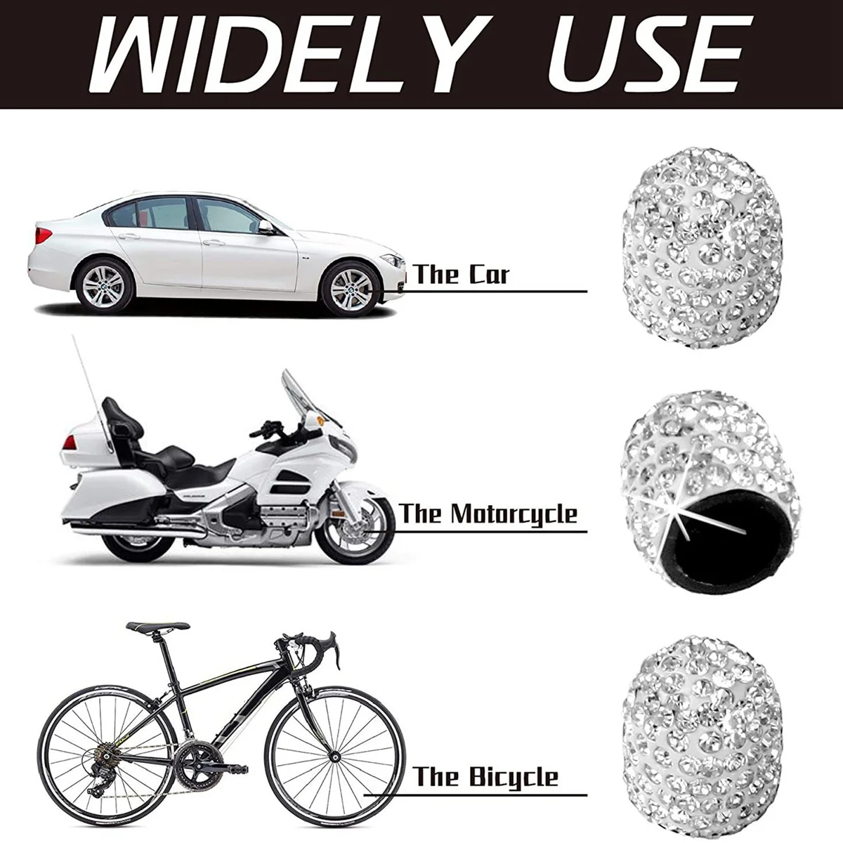 12 шт. крышка клапана со стразами блестящая для автомобильных шин пылезащитная