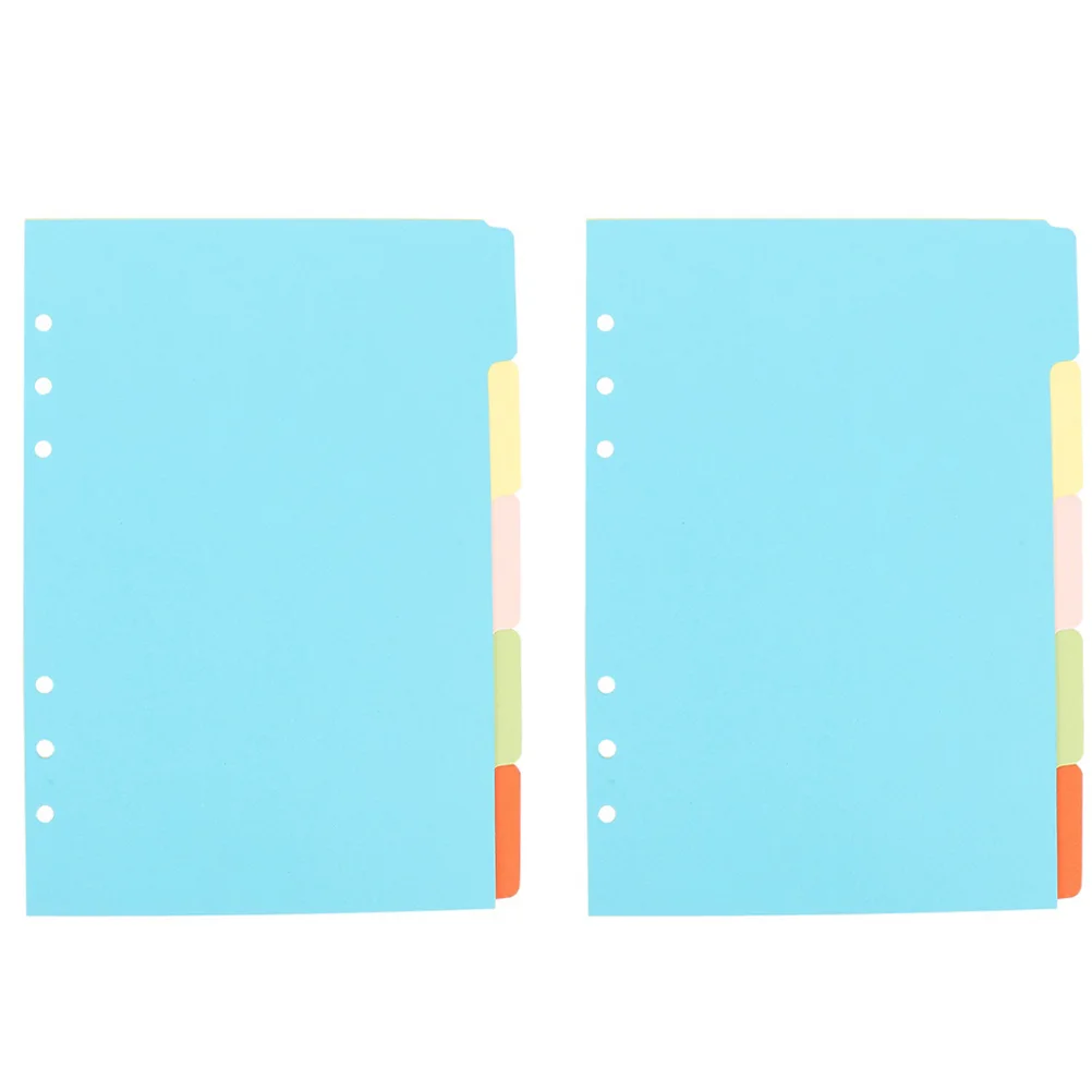 

10 Pcs Colored Pages Index Divider A5 Tab Dividers Dividing Line Tabs Binder Paper