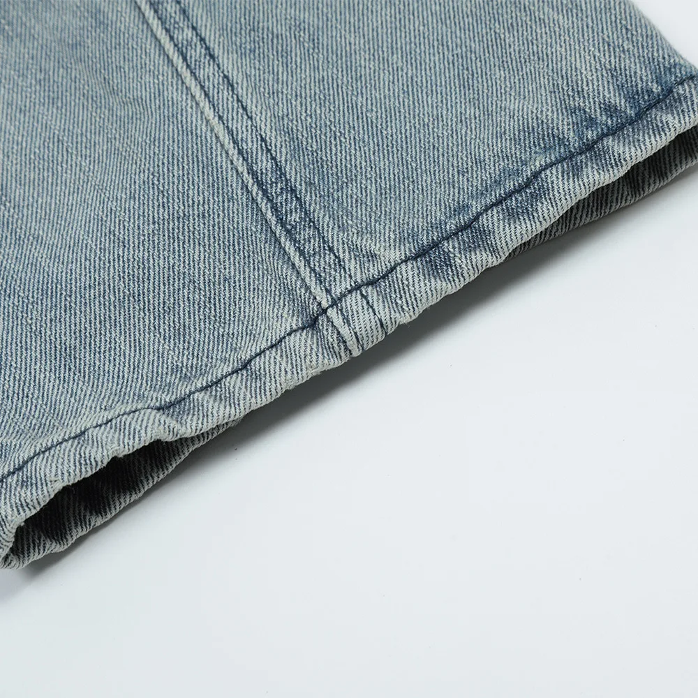 Patch Embroidered Star Casual Y2k Jeans Mens Ins Streetwear Hip Hop Washed Distressed Stitching Straight Trousers Denim Pants