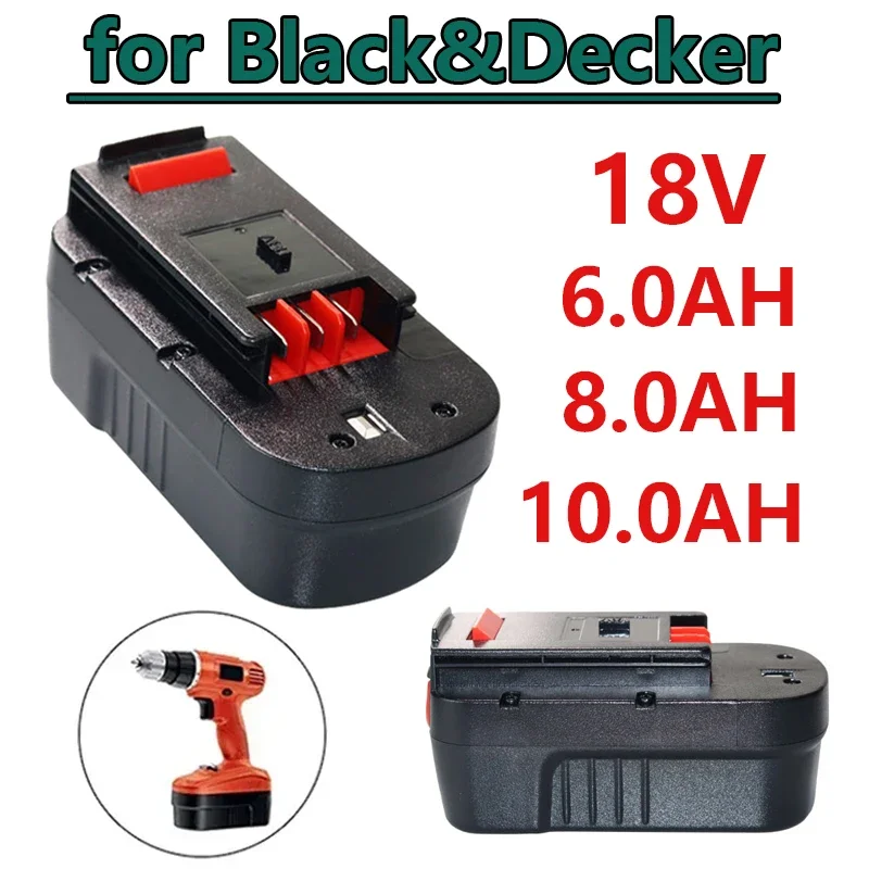 Аккумулятор для электроинструмента 18 В 6 0 8 10 Ач Black&ampDecker A18 A1718 A18NH HPB18 HPB18-OPE FS1800CS