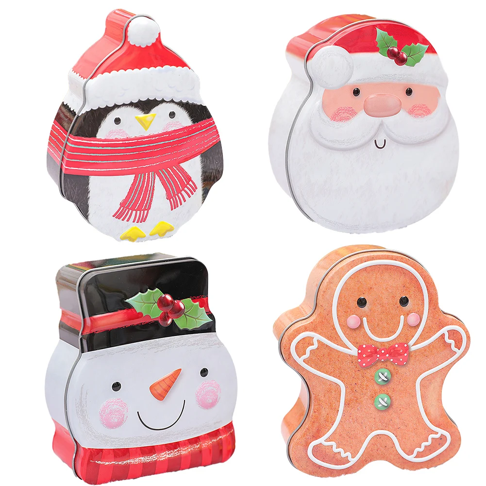 1 шт. рождественская железная коробка для конфет с крышкой бытовая Санта-Клаус