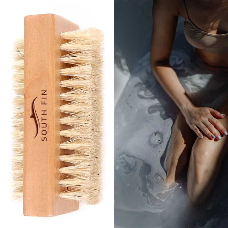 

Rectangle Non-Slip Wooden Cleaning Nail Brush Double-Sided Fingernail Toenail Scrubber Cleaner Soft Bristle Dust Drop Shipping