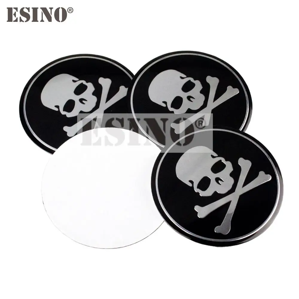 

400 x Car Styling Skull 3D Metal Chrome Aluminium Alloy Wheel Center Cap Stickers Wheel Hub Cap Decals Emblems Badges