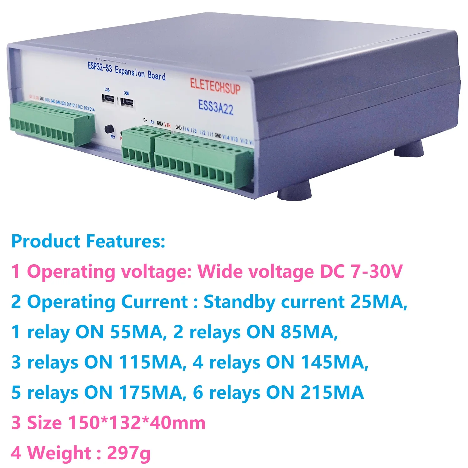 

Программируемый контроллер eletechsup ESP32 S3 для умного дома