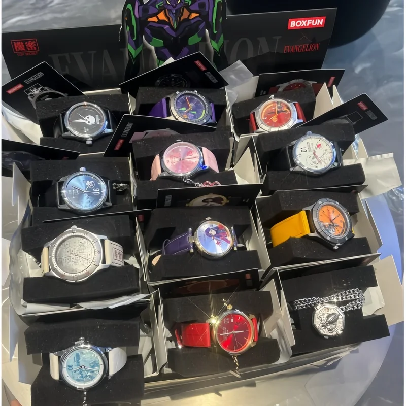 Фото В наличии BOXFUN Asuka Ayanami Rei Unit 1 EVA Time Completion Project Series Кварцевые часы-сюрприз (Blind Box) Аниме-часы в подарок №1