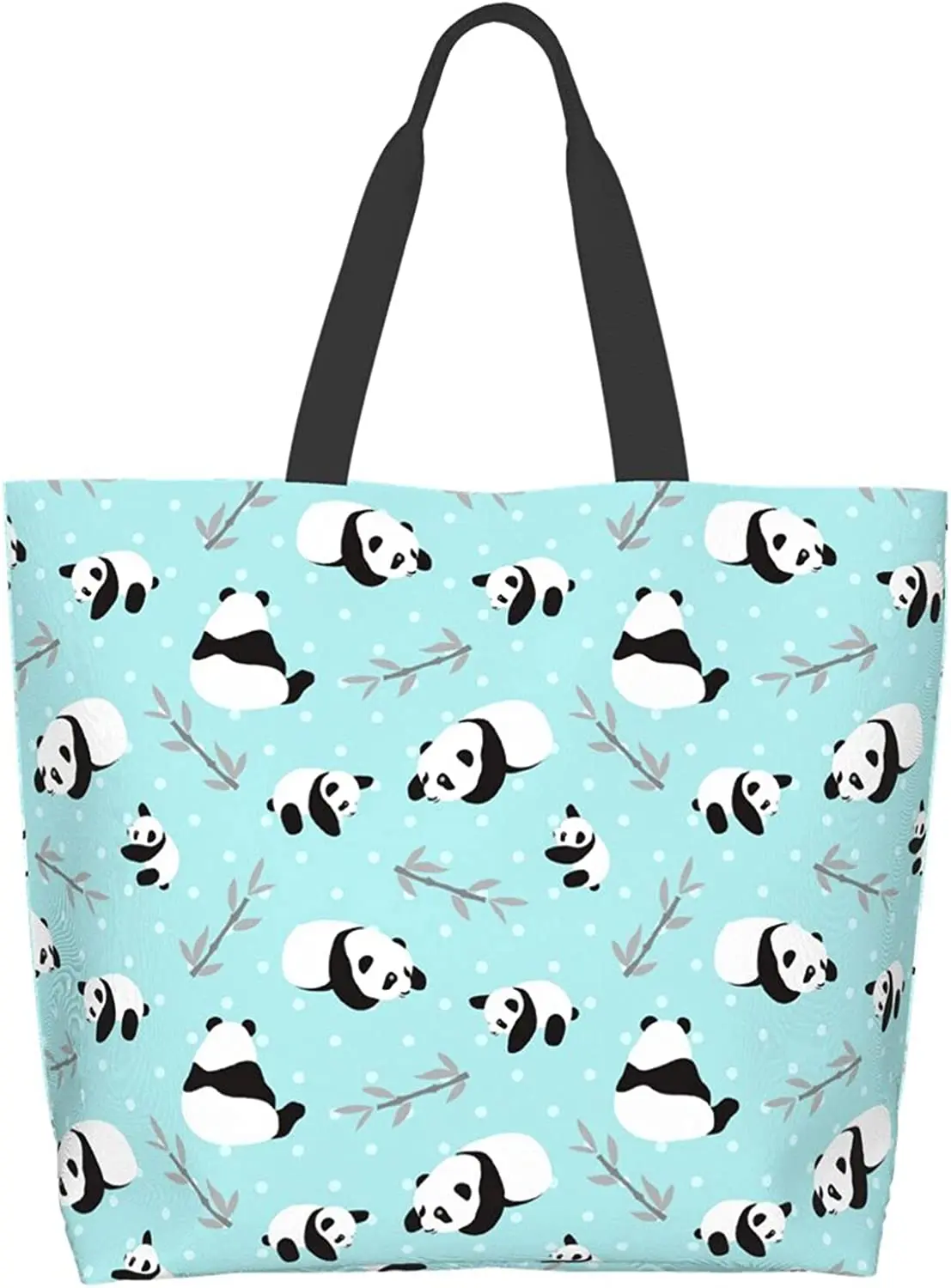 

Холщовая Сумка-тоут Panda из бамбука, большая женская Повседневная сумка через плечо, многоразовая женская сумка