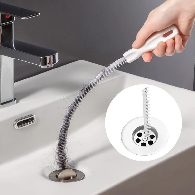 45CM Pipe Dredging Brush Home Bendable Sink Tub Toilet Dredge Snake Sewer Flexible Cleaner Clogged Hole Remover Tool |