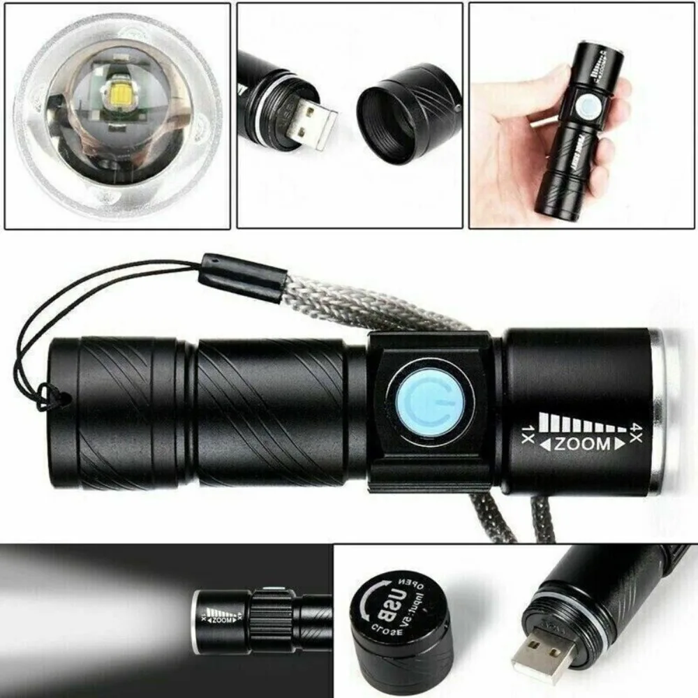 

Ultra Bright 4X Zoomable Torch Powerful LED Flashlight New for Night