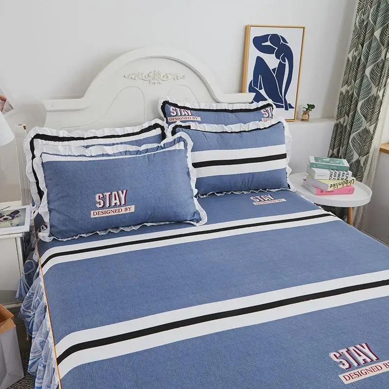 Household Cotton Single-piece Bed Skirt Hat 2-in- Thick