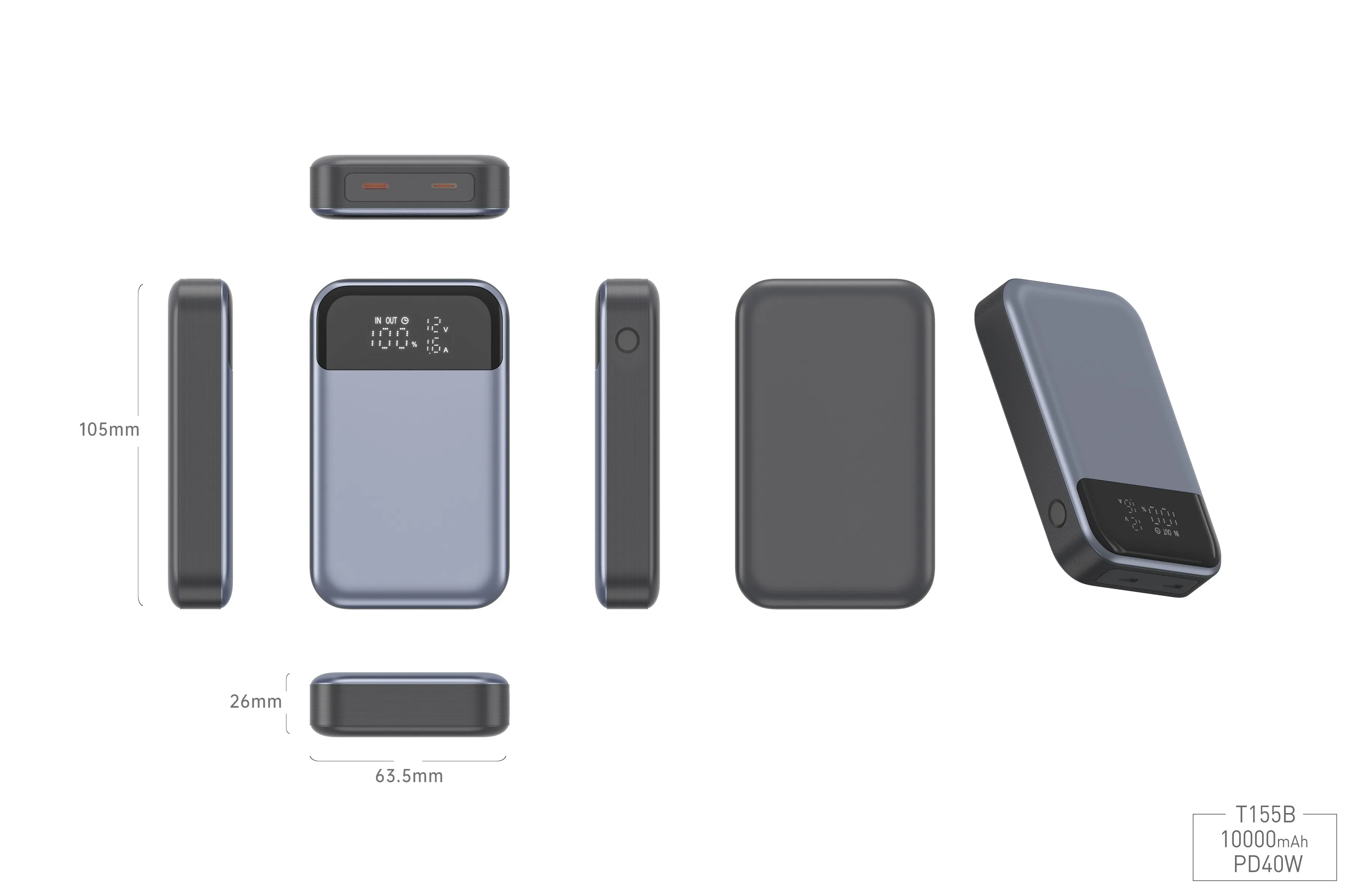 Портативное зарядное устройство 100 Вт Тип C 5 В 9 12 15 19 в 20 5A 3A QC3.0