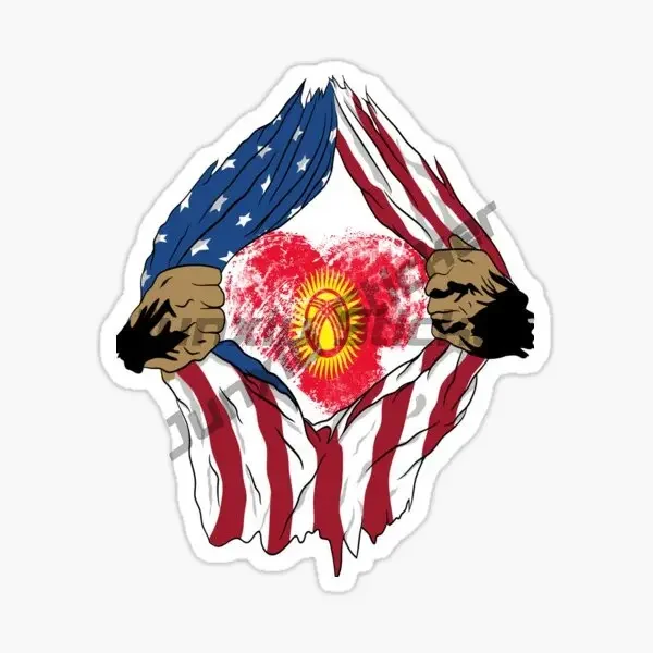 Модный дизайн индивидуальный стиль автомобиля флаг Киргизии наклейка