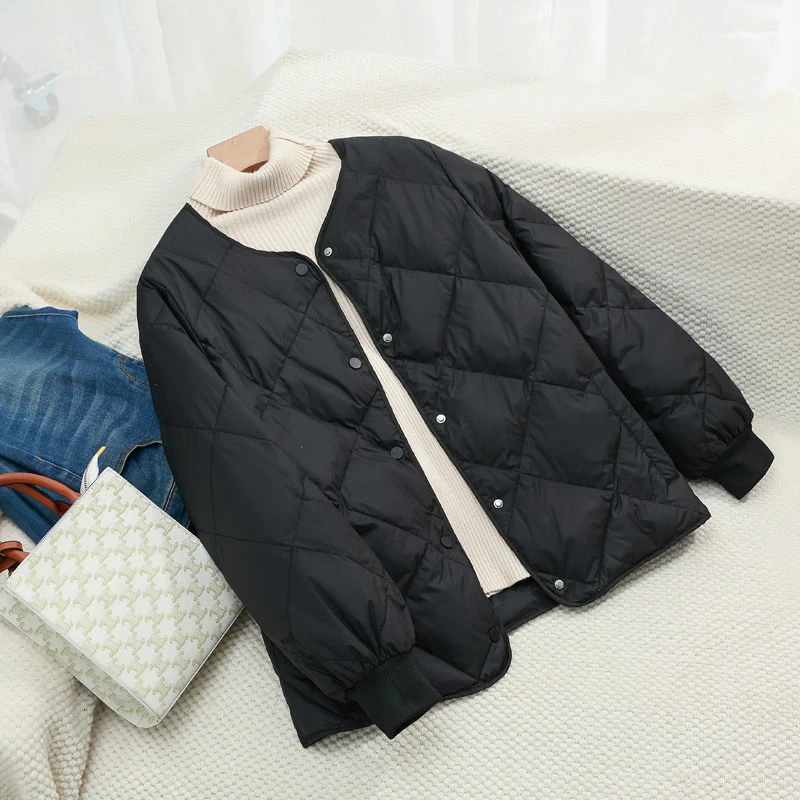 New Autumn Winter Thicken Female Warm Short Parka Women Casual Solid Color Loose Puffer Stand Collar Coat Jackets Outwear