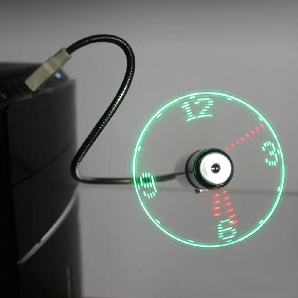 Mini Cool Clock Handheld USB Fan Real Time Display Adjustable Gadgets Flexible Gooseneck LED For Laptop PC Notebook |