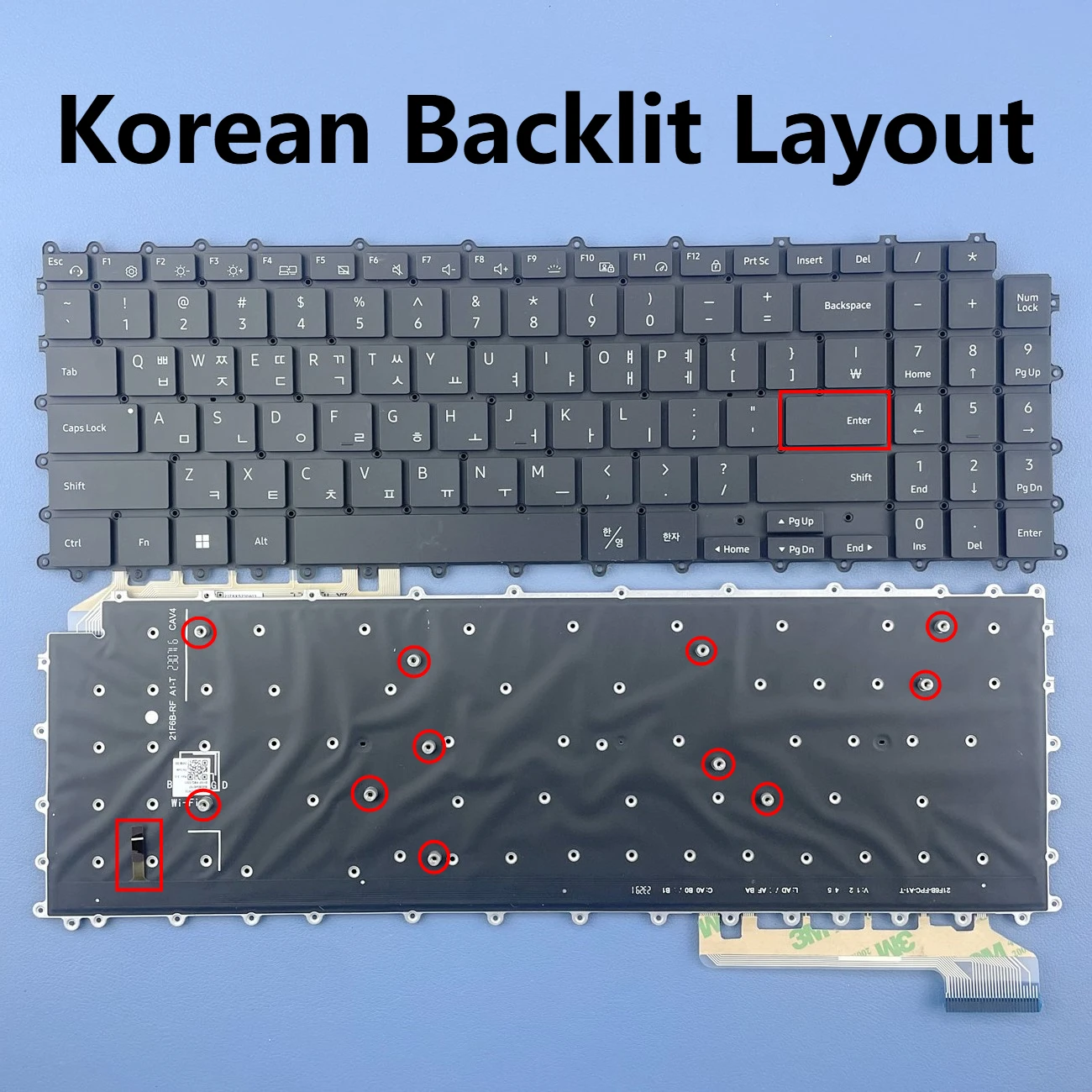 Корейская клавиатура с подсветкой для Samsung Galaxy Book Pro NP950QDB NP950QED NP950XED NP950XDB NP960XFH NP750QFG
