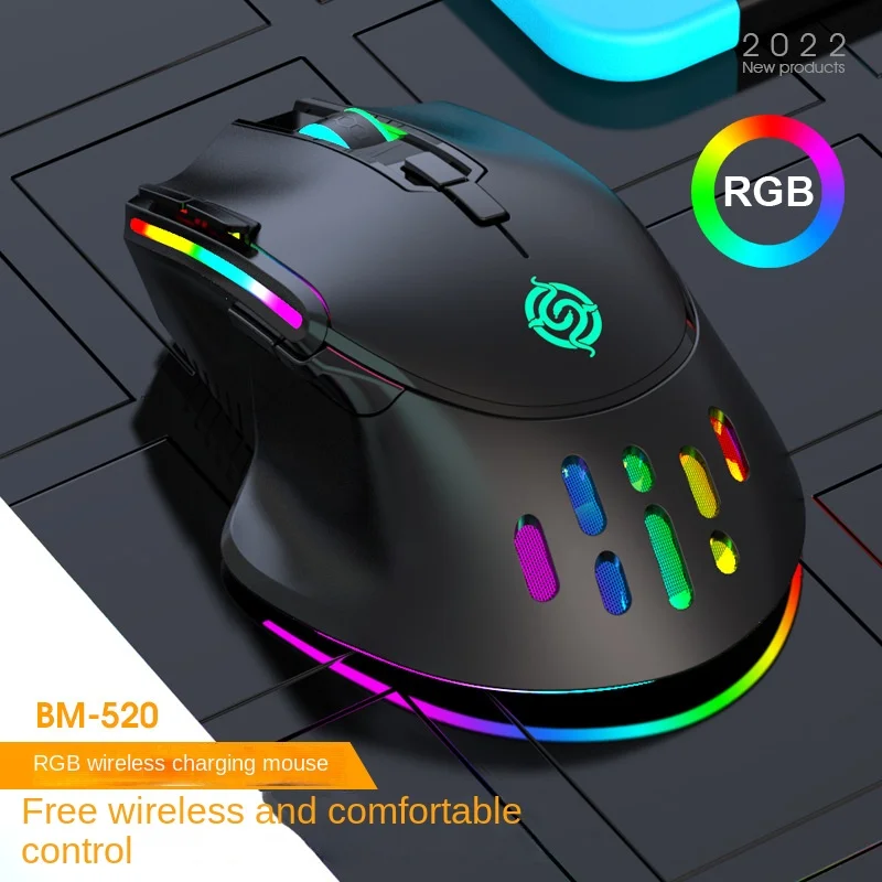 

BM502 Wireless Mouse RGB Rechargeable Mouse Wireless Computer Silent Mause LED Backlit Ergonomic Gaming Mouse For Laptop PC