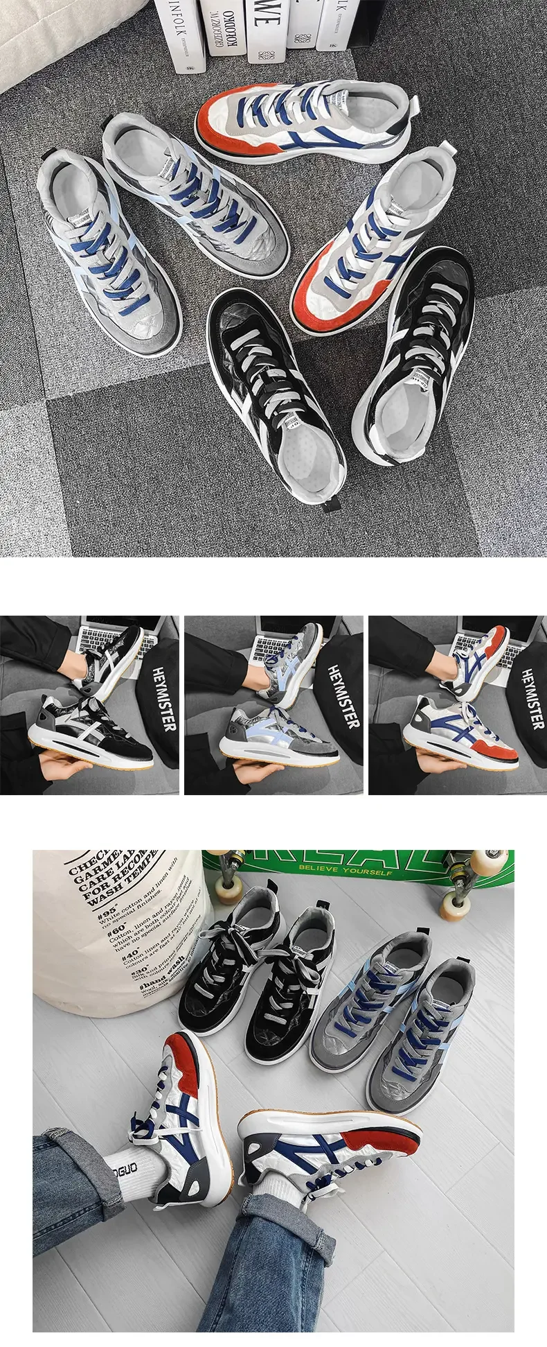 

Men's Casual Shoes Fashion Trend Sneakers Official New Color Platform Shoes Matching Quality Bottom Friendly Walking Sneakers