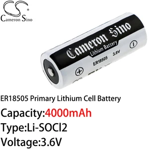 Cameron Sino Disposable Large Capacity Battery Aaa Battery 4000mAh Li-SOCl2 3.6V Compatible Part Numbers: ER18505, A