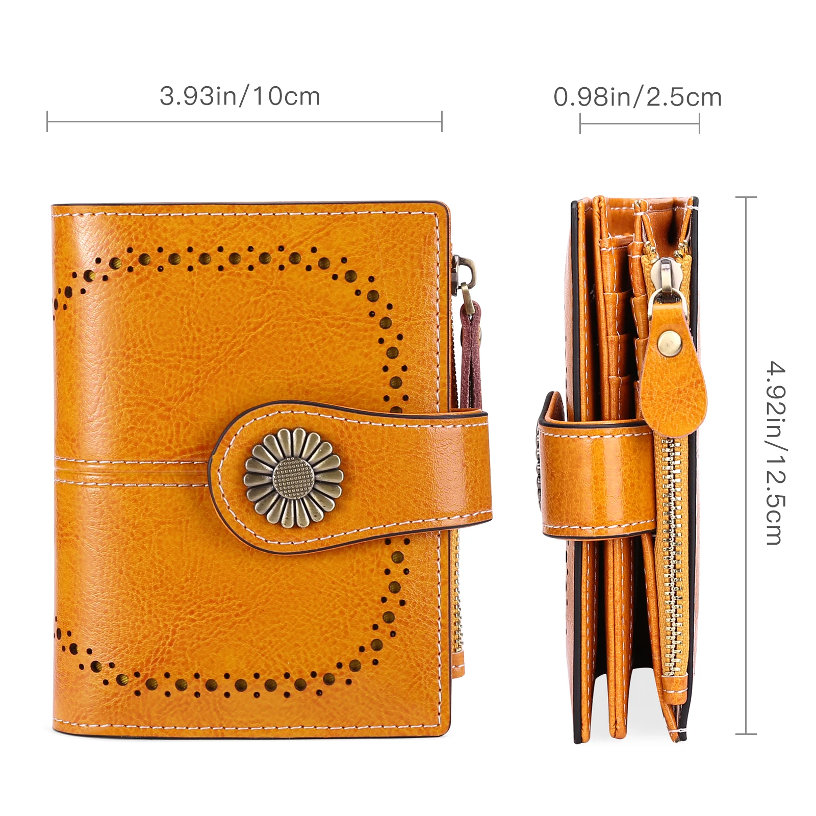 Fashion Women Wallet Genuine Leather Lady Wallets Female Hasp Double Zipper Design Coin Purse ID Card Holder Short Wallet