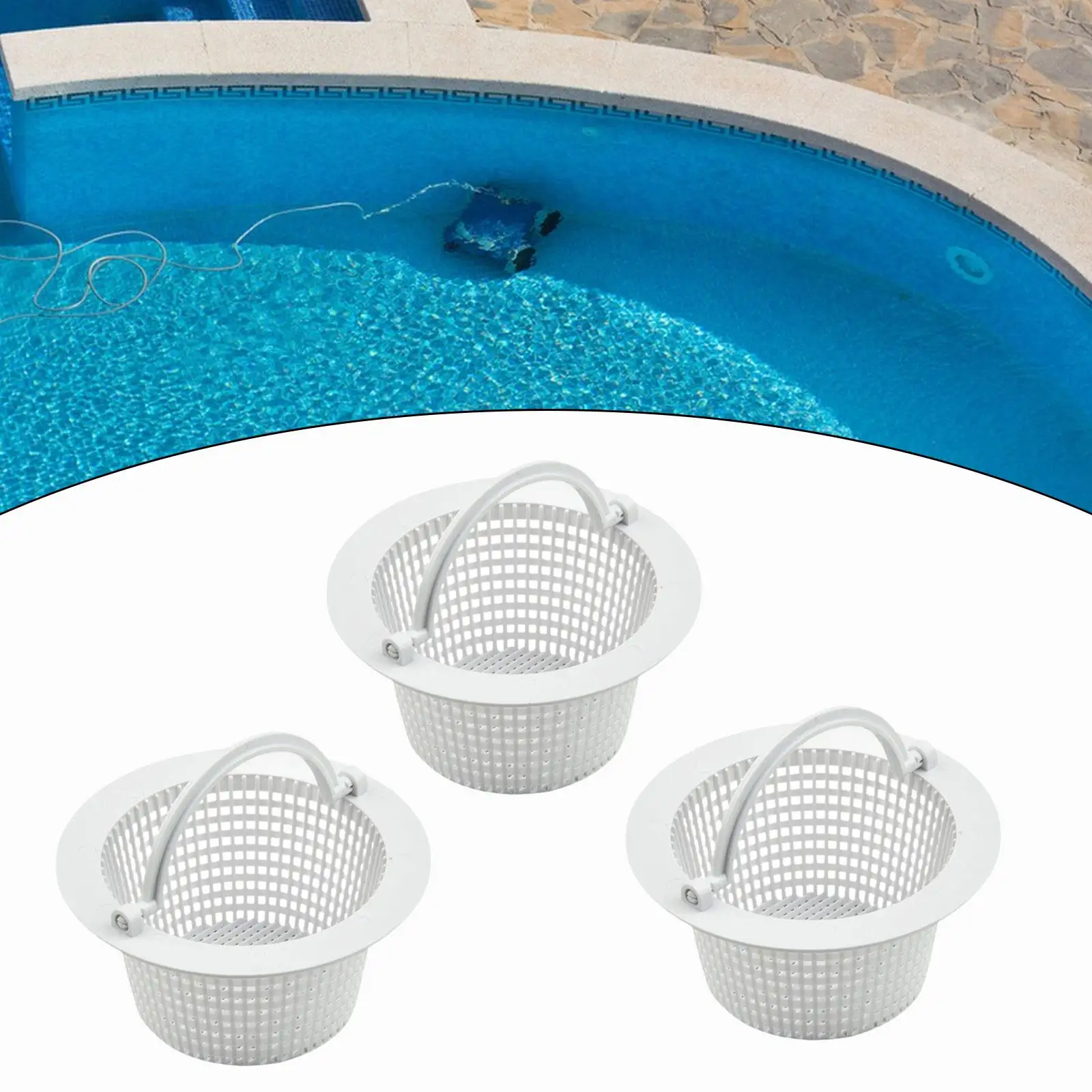 3x корзины для скиммера бассейна инструмент чистки с ручками сменные выщелания на