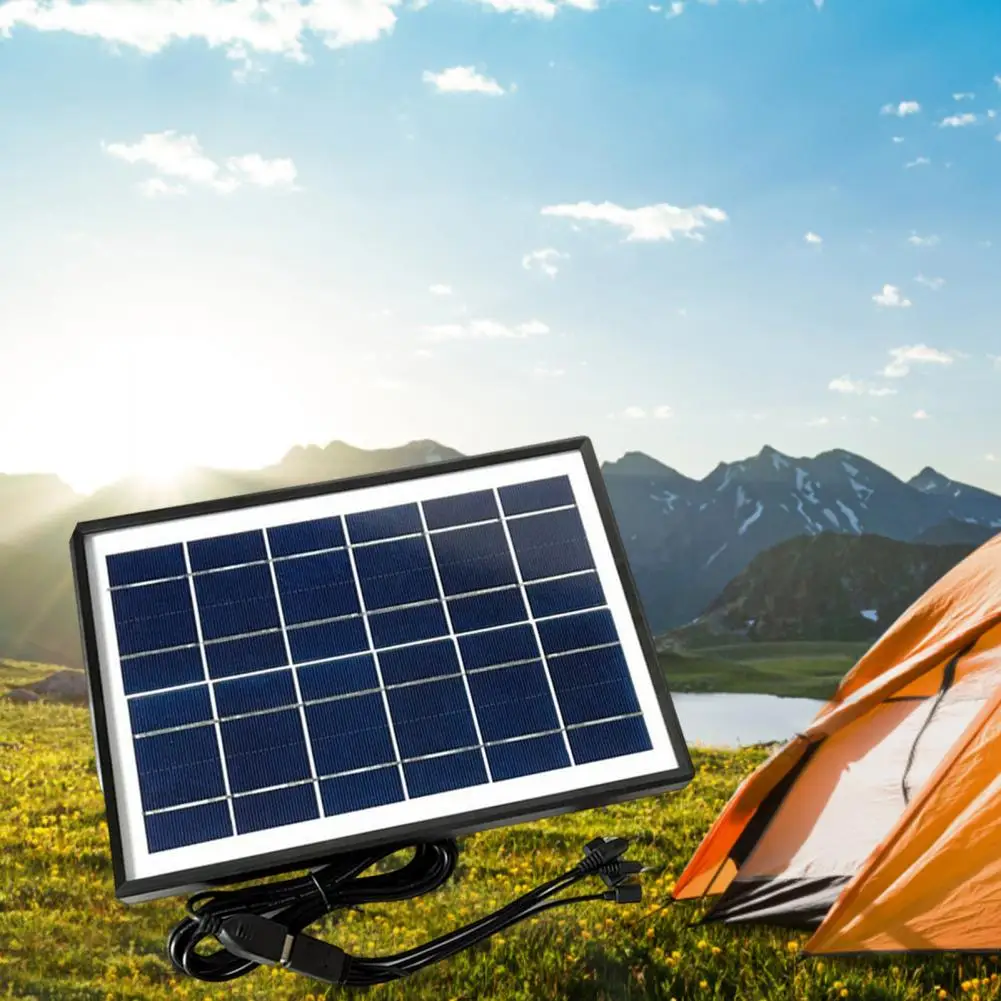 6W 6V Solar Panel Universal Insulated Stable Output 300cm Cable Solar Charger Panel for Camping Portable Outdoor Activities