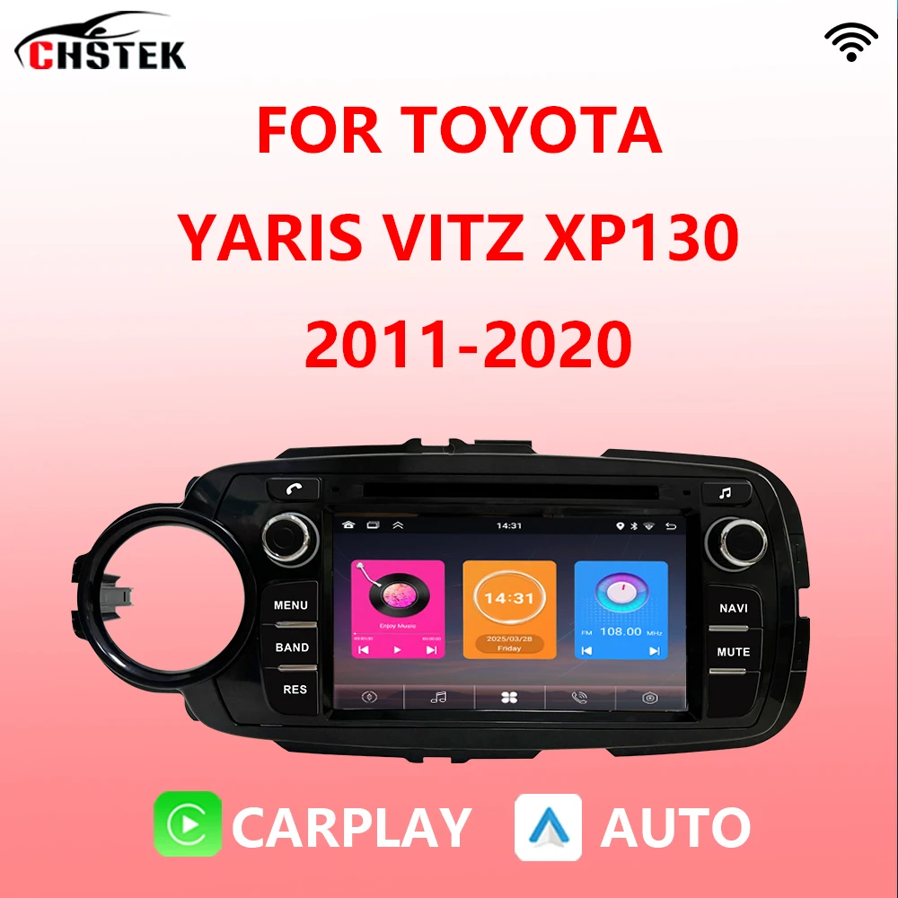 CHSTEK автомобильный радиоприемник мультимедийный Carplay для Toyota Yaris Vitz XP130 2011-2020 Android