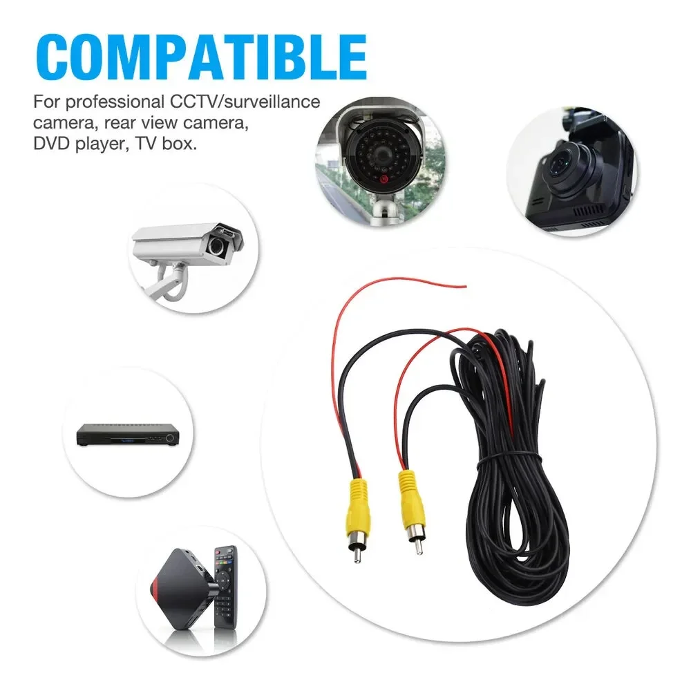 Автомобильный видеокабель QueenDer RCA универсальный провод 6/10/15/20 м для подключения к