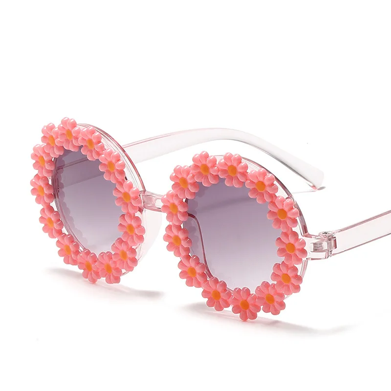 

Summer Children Cute Acrylic Flower Outdoor Sun Protection Sunglasses Baby Girls Classic Sunglasses Kids Boy UV400 Sunglasses