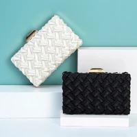 ladies clutches nice designer woven white evening bags 5 colors short chain green party hand bag wedding clutch purse for women