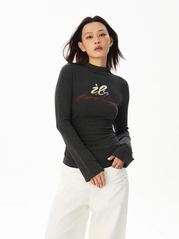 Американская обтягивающая нижняя рубашка женская футболка осень 2024 новинка