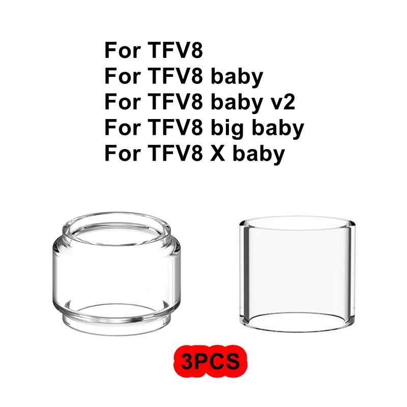 

3pcs Pack Replacement Pyrex Glass Tube For Smok TFV8 Big X Baby V2 EU 2ml